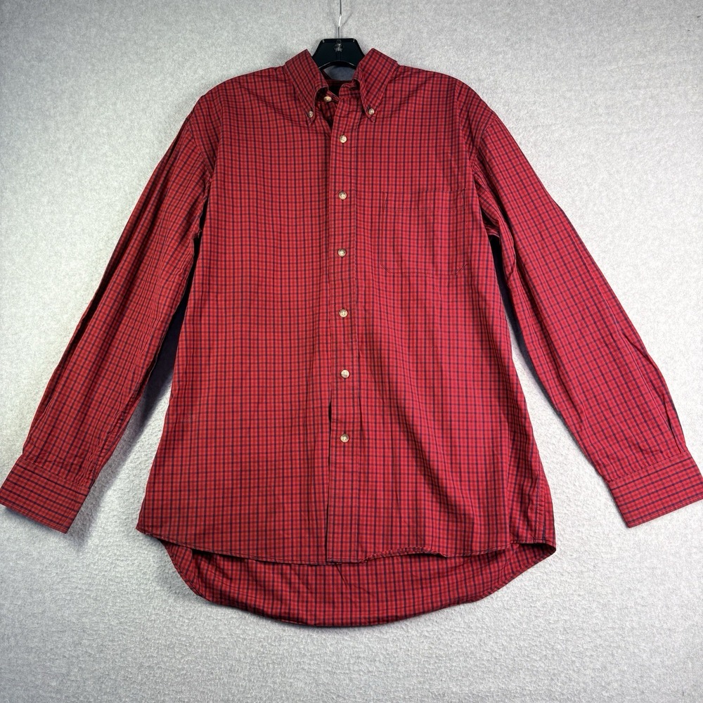 Pendleton Shirt Men's L Broadway‎ Cloth Wrinkle Resistant Button Down Red Plaid